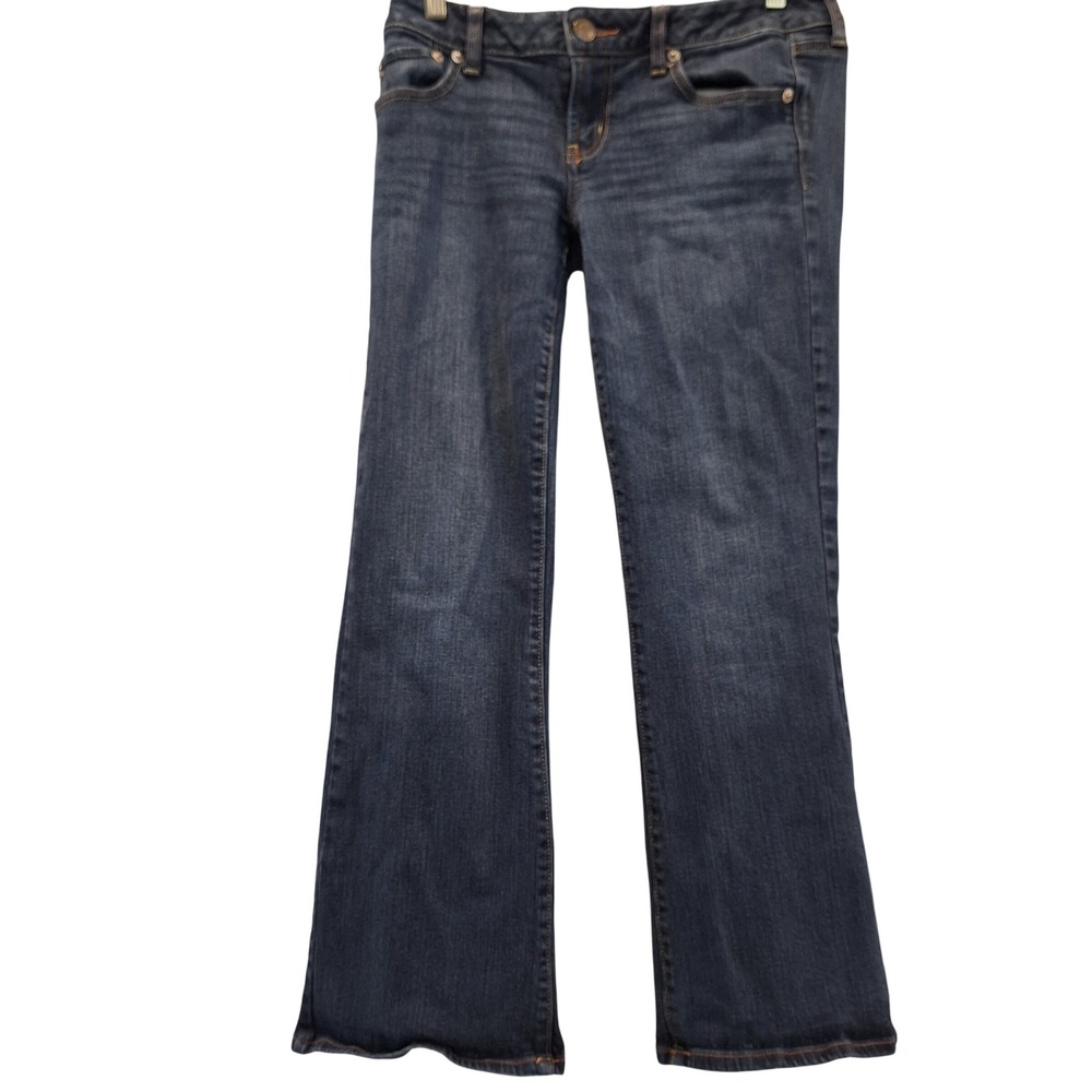 American Eagle Favorite‎ Boyfriend Lowrise Flare Jeans Sz 8 Short Stretch Denim